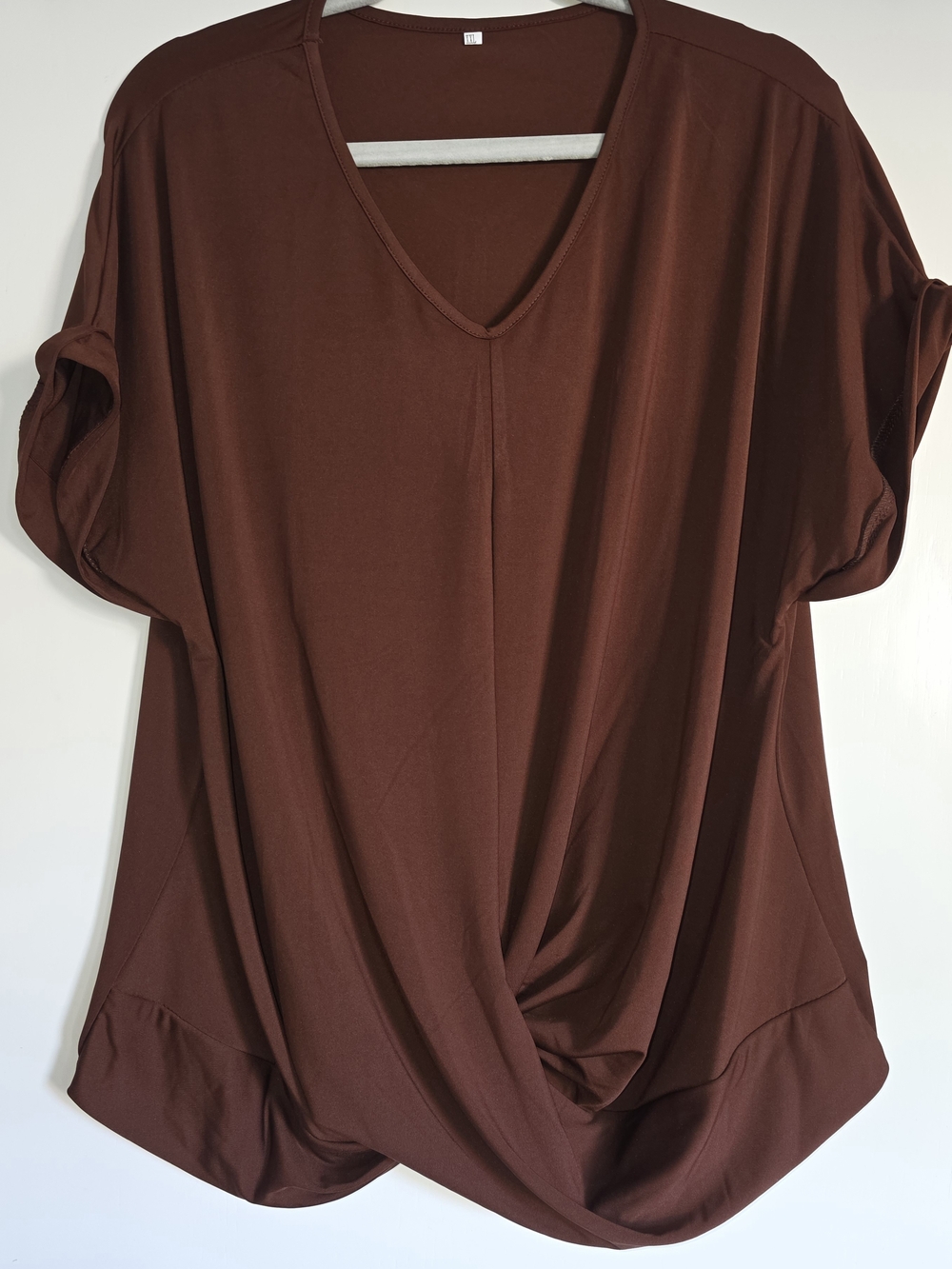 Women’s V-Neck Twist Front Top - Brown Sz XXL  NWOT
